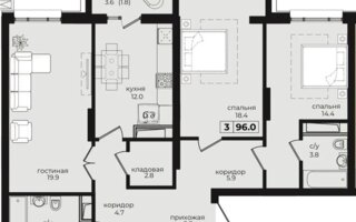 Продажа 3-комнатной квартиры, 96 м²