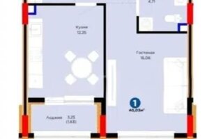 Продажа 1-комнатной квартиры, 37.8 м²