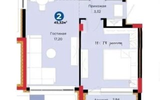 Продажа 2-комнатной квартиры, 46 м²