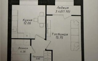 Продажа 1-комнатной квартиры, 38 м²