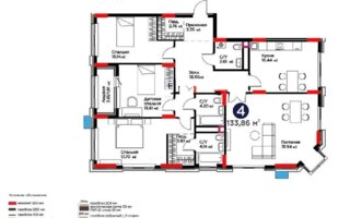 Продажа 4-комнатной квартиры, 135.5 м²