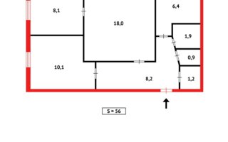 Продажа 3-комнатной квартиры, 53 м²