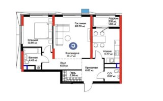 Продажа 2-комнатной квартиры, 70 м²