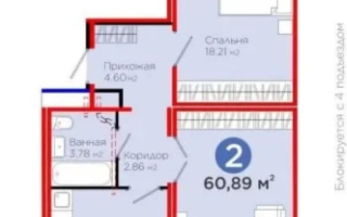 Продажа 2-комнатной квартиры, 60.89 м², пр. Туран, дом  57 - Продажа квартир в новостройках Астаны