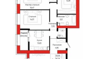 Продажа 4-комнатной квартиры, 95.66 м²
