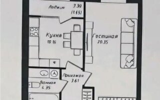 Продажа 1-комнатной квартиры, 40.1 м²