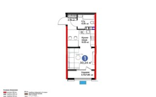 Продажа 1-комнатной квартиры, 30.24 м²