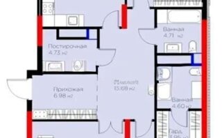 Продажа 3-комнатной квартиры, 119.4 м²