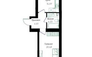 Продажа 1-комнатной квартиры, 45 м²