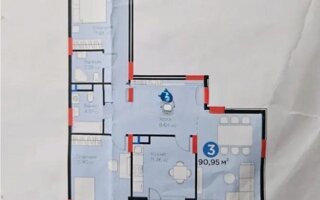 Продажа 3-комнатной квартиры, 90.95 м²