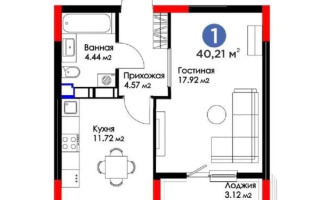 Продажа 1-комнатной квартиры, 40.21 м², пр. Туран, дом  43/5 - Продажа  однокомнатных квартир в новостройках Астаны без посредников