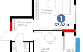 Продажа 1-комнатной квартиры, 38 м²