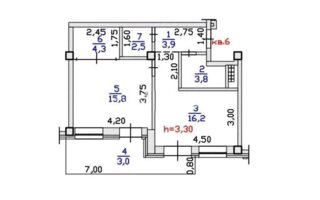 Продажа 2-комнатной квартиры, 50 м²