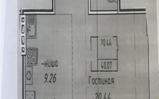 Продажа 1-комнатной квартиры, 40.17 м²