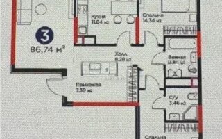 Продажа 3-комнатной квартиры, 87 м²