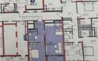 Продажа 2-комнатной квартиры, 56.75 м²