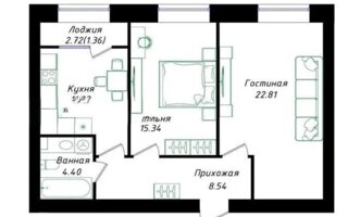 Продажа 2-комнатной квартиры, 63.47 м²