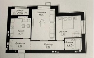 Продажа 2-комнатной квартиры, 64 м²