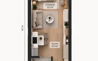 Продажа 1-комнатной квартиры, 29 м²