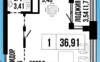 Продажа 1-комнатной квартиры, 37 м²