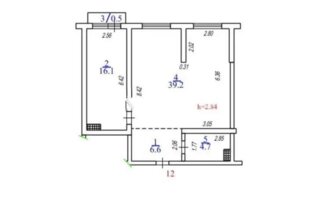 Продажа 2-комнатной квартиры, 67.1 м²