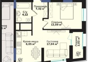 Продажа 2-комнатной квартиры, 47 м²
