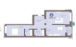 Продажа 2-комнатной квартиры, 73 м²