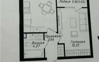 Продажа 1-комнатной квартиры, 38 м²