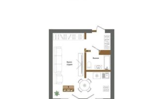 Продажа 1-комнатной квартиры, 41.5 м²