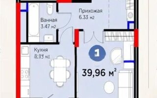 Продажа 1-комнатной квартиры, 40 м²