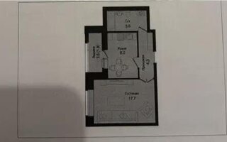 Продажа 1-комнатной квартиры, 38.4 м²