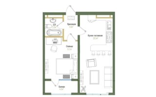 Продажа 2-комнатной квартиры, 53 м²