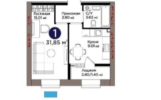 Продажа 1-комнатной квартиры, 32 м²