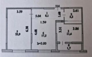 Продажа 2-комнатной квартиры, 66.8 м²