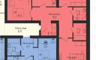 Продажа 3-комнатной квартиры, 96.1 м²