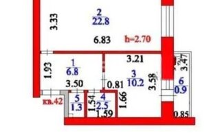 Продажа 1-комнатной квартиры, 44.5 м²