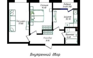 Продажа 2-комнатной квартиры, 57.1 м²