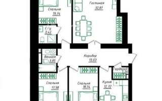 Продажа 4-комнатной квартиры, 126 м²