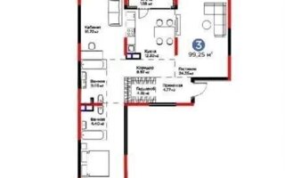 Продажа 3-комнатной квартиры, 100 м²