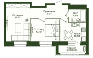 Продажа 2-комнатной квартиры, 56.5 м²