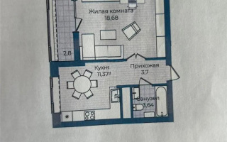 Продажа 1-комнатной квартиры, 38.85 м², пр. Туран, дом  83/1 - Продажа  однокомнатных квартир в новостройках Астаны без посредников