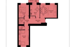 Продажа 2-комнатной квартиры, 86.33 м²