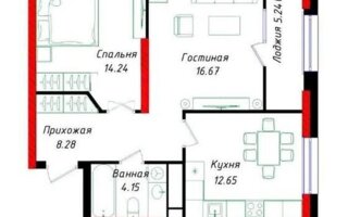Продажа 2-комнатной квартиры, 59 м²