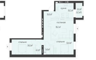 Продажа 3-комнатной квартиры, 78 м²