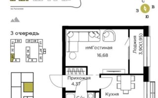 Продажа 1-комнатной квартиры, 37.2 м²