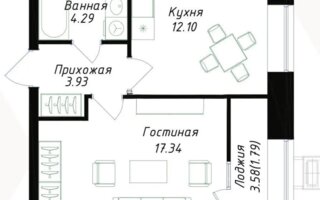 Продажа 1-комнатной квартиры, 40 м²