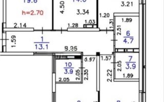 Продажа 4-комнатной квартиры, 107.6 м²