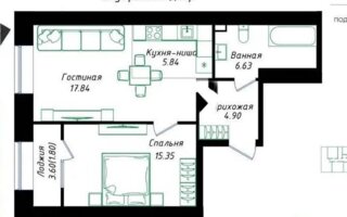 Продажа 2-комнатной квартиры, 52.36 м²