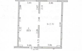 Продажа 2-комнатной квартиры, 59.6 м²