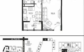 Продажа 1-комнатной квартиры, 42.3 м²